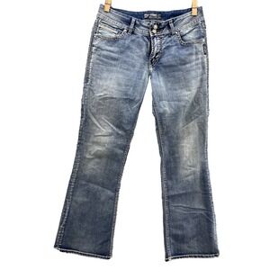 Silver Suki Jeans Womens 30x27* Low Flare Slim Bootcut Western Y2k Cowgirl Rodeo